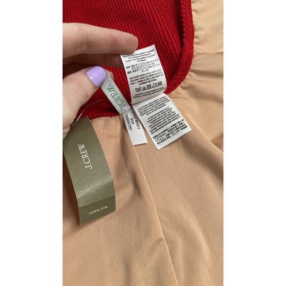 NWT J Crew Swimsuit Venetian Red Textured Scoopneck One Piece Swim Suit Size 8 - Picture 13 of 16